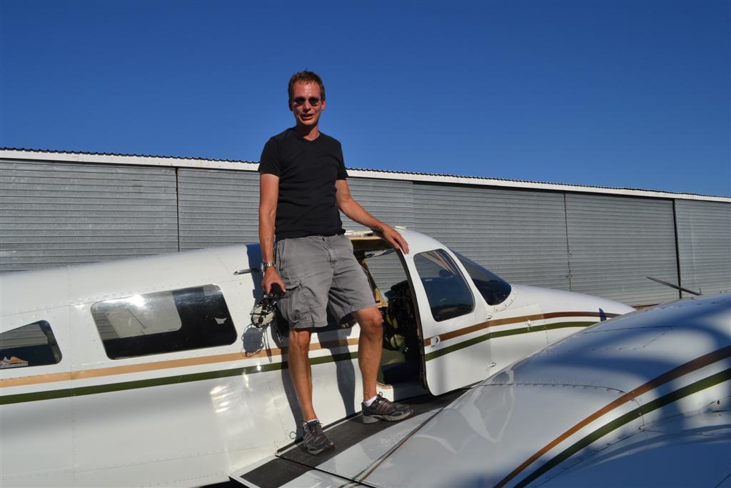 Ulrich Baum on the wing of Seneca GURW during his training for his Group 1 (Multi-engine) Instrument Rating.  Langley Flying School.